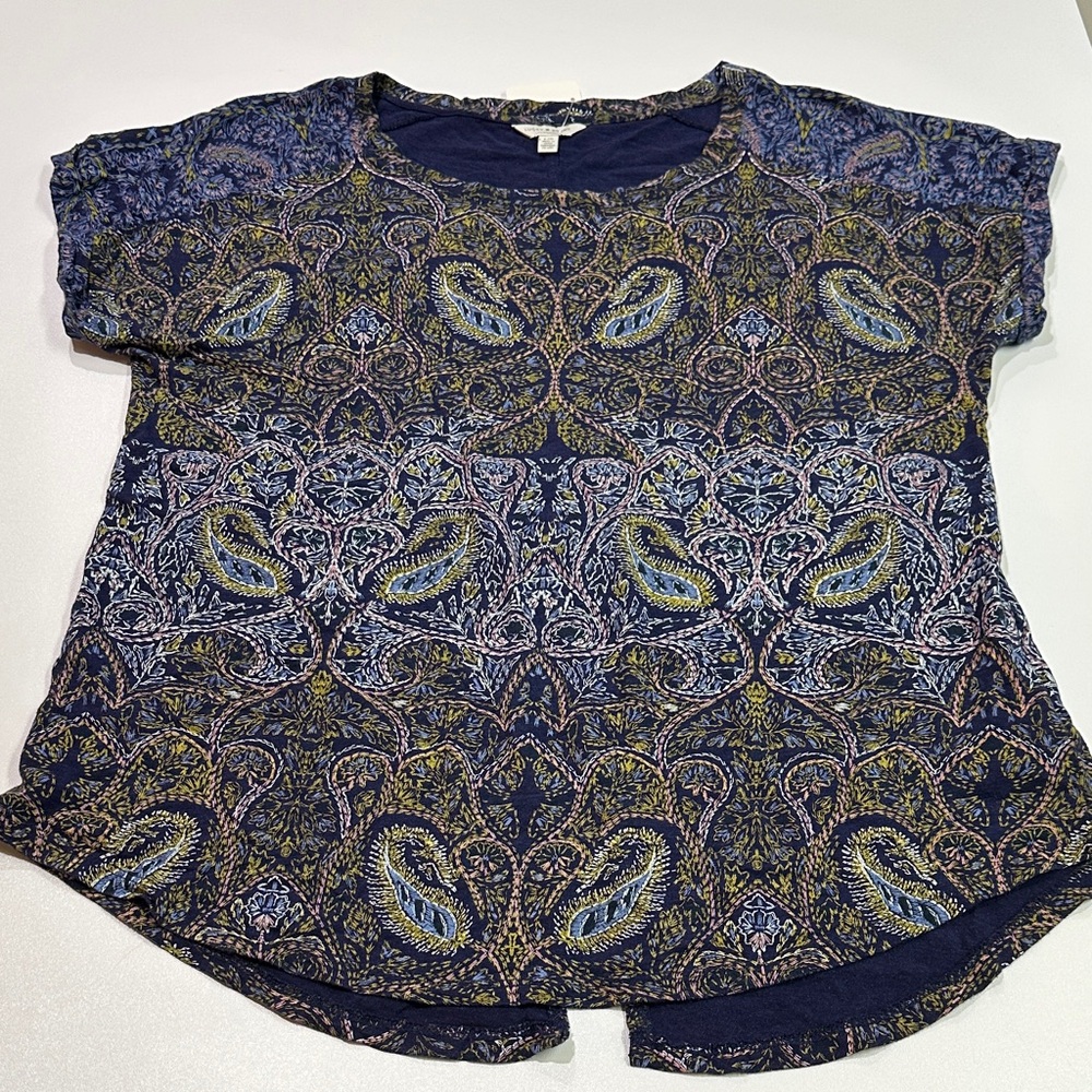 Lucky Brand Blue Paisley Tee